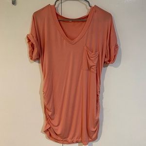 3 pack of short sleeve maternity shirts with side ruching